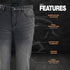 Armored Motorcycle Denim Jeans | Grey |  ARAMID-LINED MOTORCYCLE PROTECTIVE JEANS